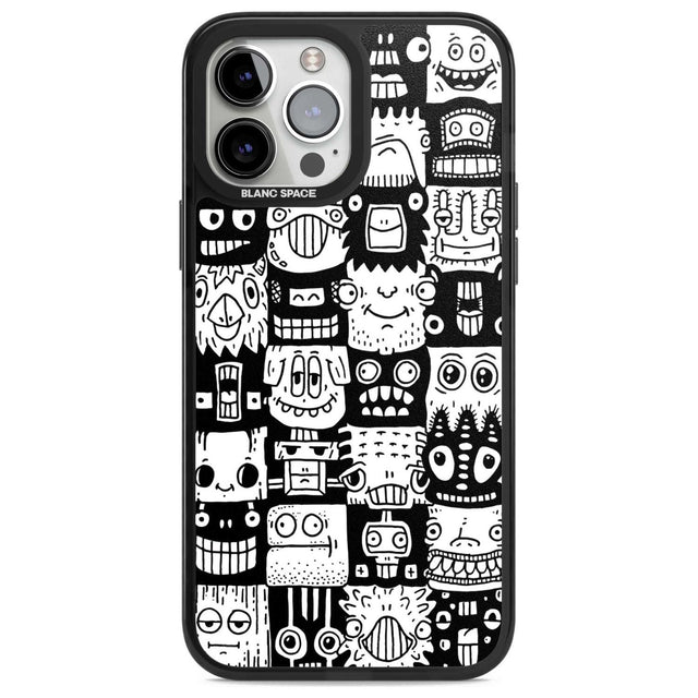 Checkerboard Heads Phone Case iPhone 13 Pro Max / Magsafe Black Impact Case Blanc Space