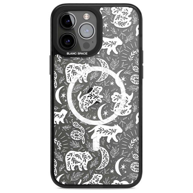 Forest Animal Silhouettes: White/Clear Phone Case iPhone 13 Pro Max / Magsafe Black Impact Case Blanc Space