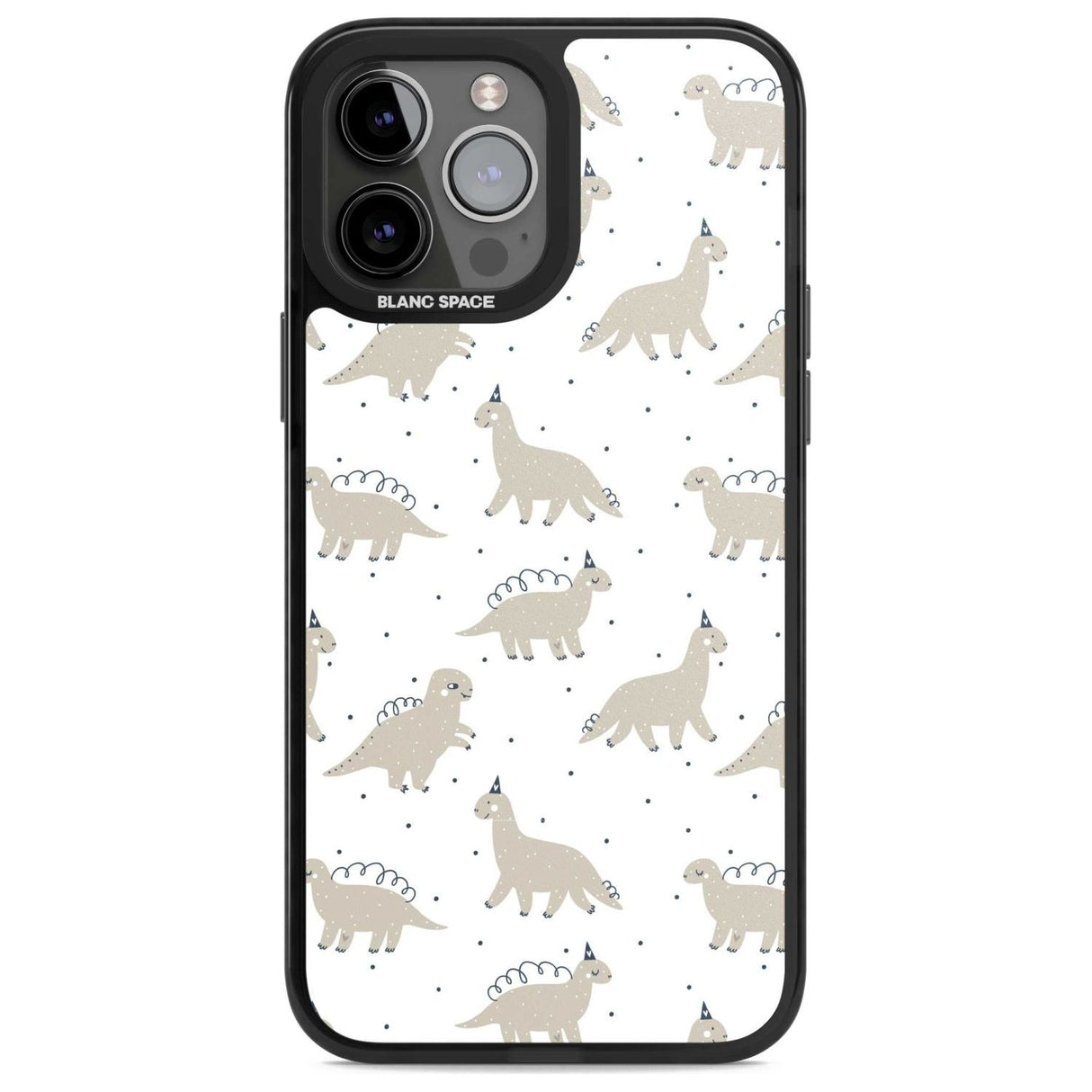 Adorable Dinosaurs Pattern Phone Case iPhone 13 Pro Max / Magsafe Black Impact Case Blanc Space