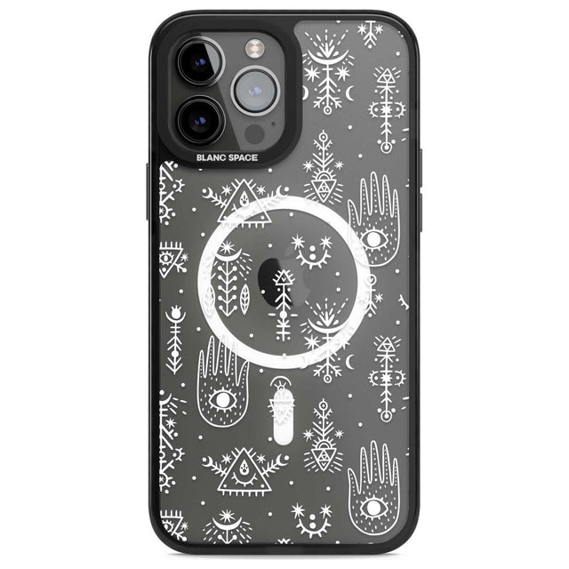 Black Tribal Palms Phone Case iPhone 13 Pro Max / Magsafe Black Impact Case Blanc Space