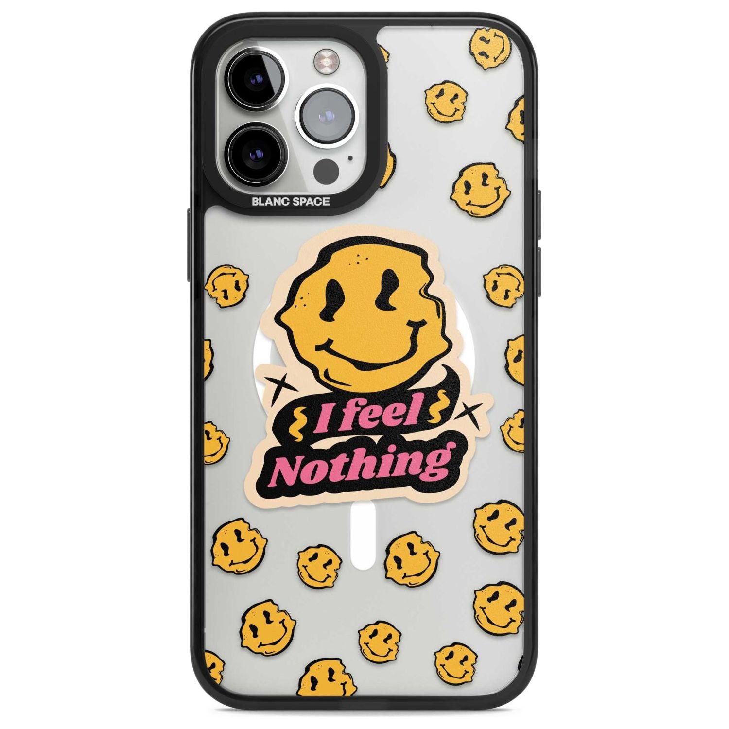 I feel nothing (Clear) Phone Case iPhone 13 Pro Max / Magsafe Black Impact Case Blanc Space