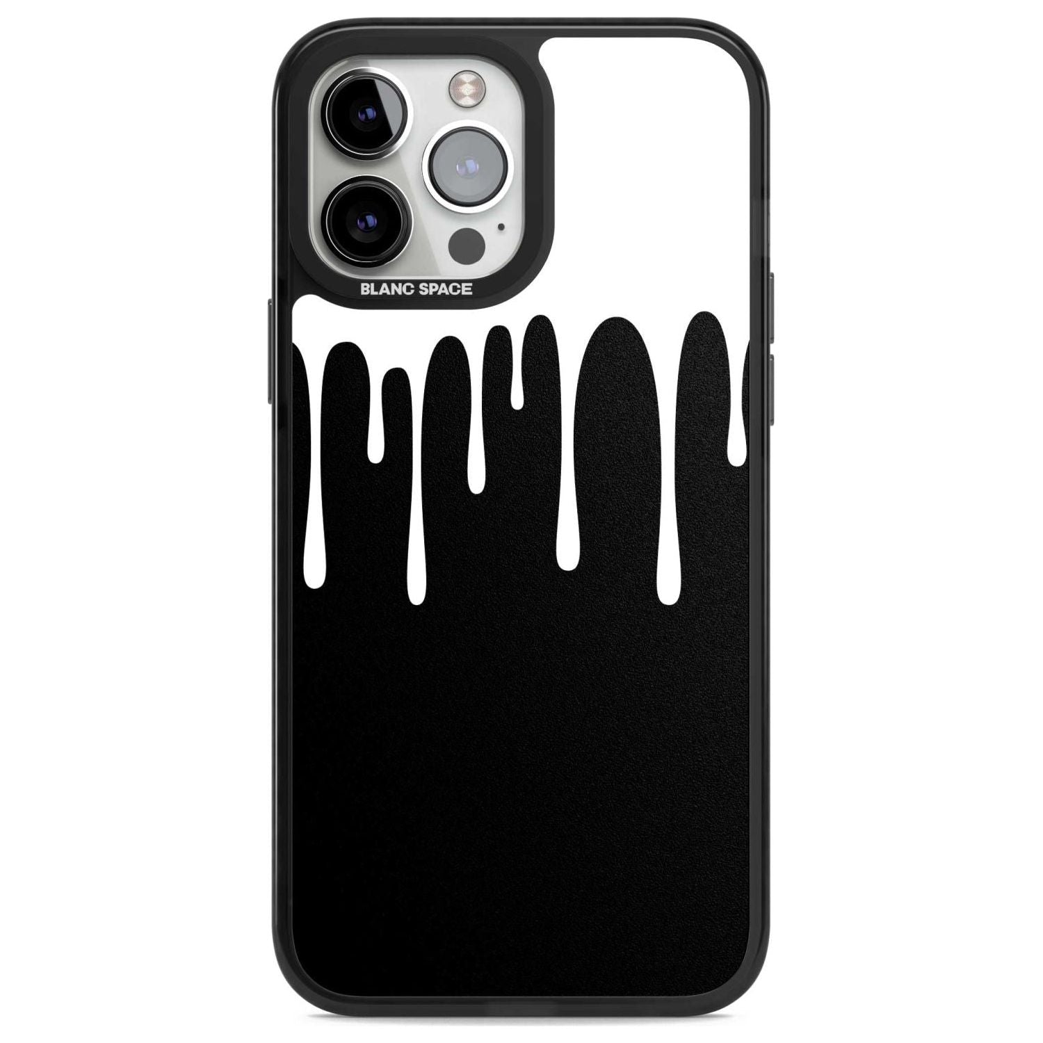 Melted Effect: White & Black Phone Case iPhone 13 Pro Max / Magsafe Black Impact Case Blanc Space
