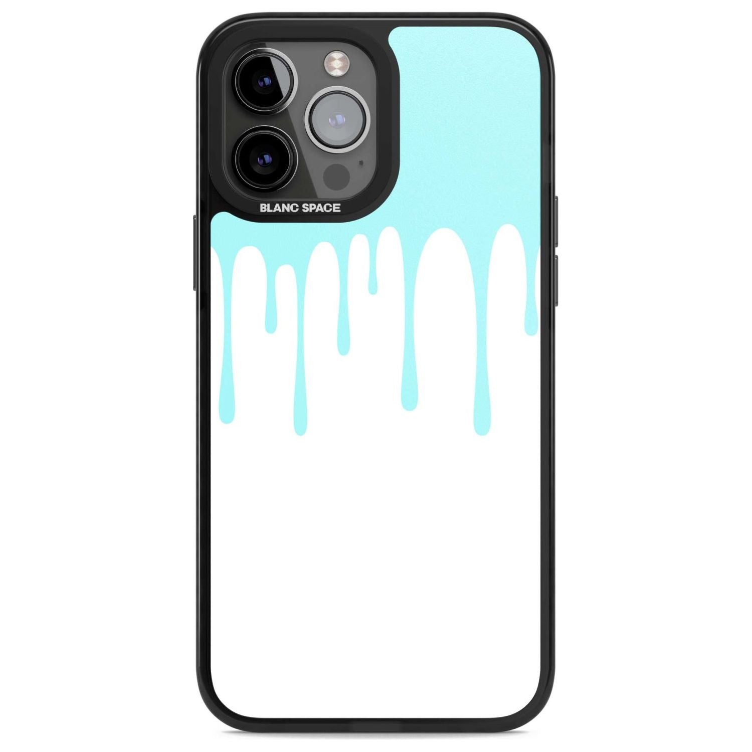 Melted Effect: Teal & White Phone Case iPhone 13 Pro Max / Magsafe Black Impact Case Blanc Space