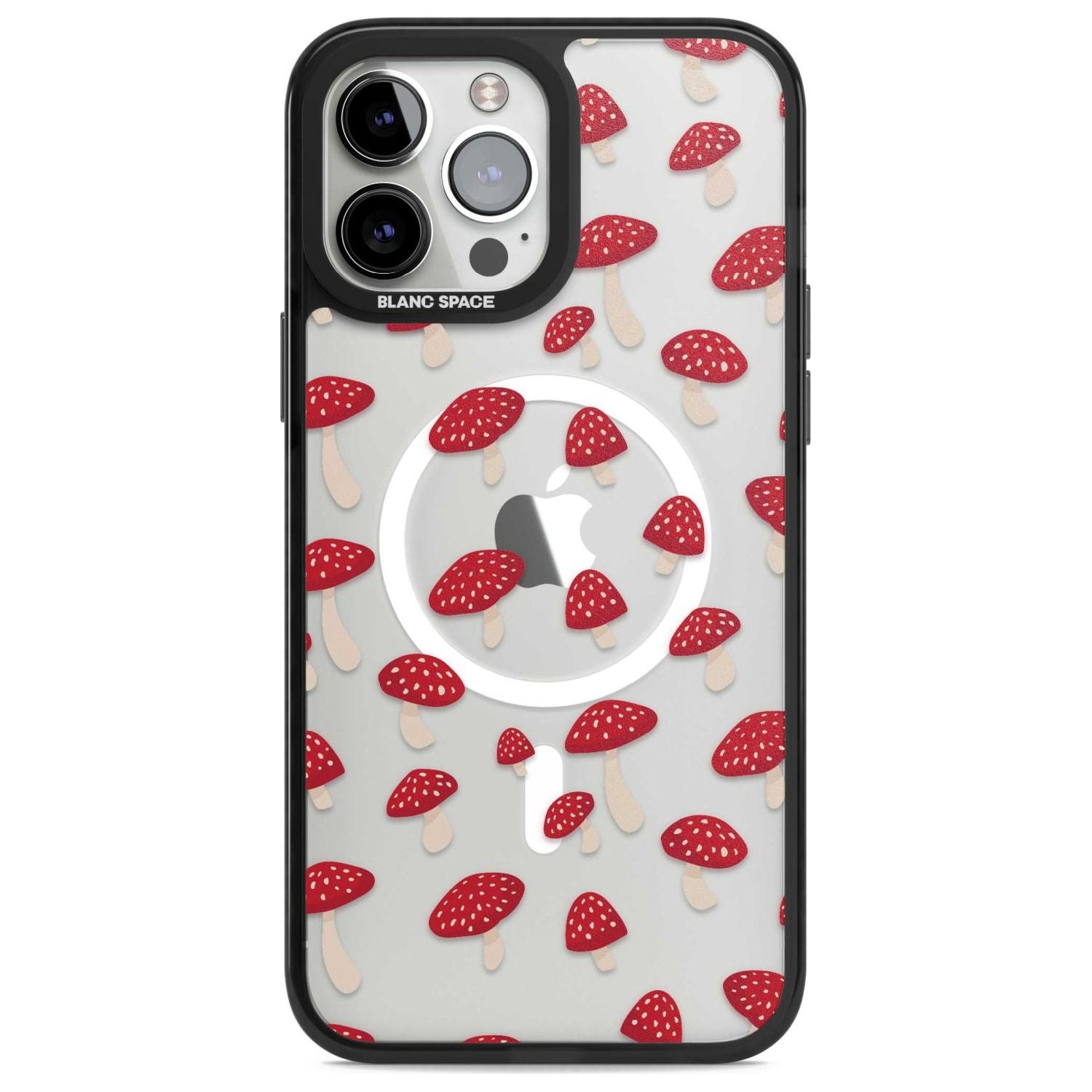 Magical Mushrooms Pattern Phone Case iPhone 13 Pro Max / Magsafe Black Impact Case Blanc Space