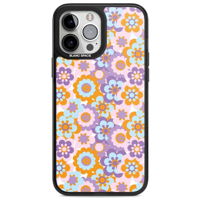 Flower Power Pattern Phone Case iPhone 13 Pro Max / Magsafe Black Impact Case Blanc Space