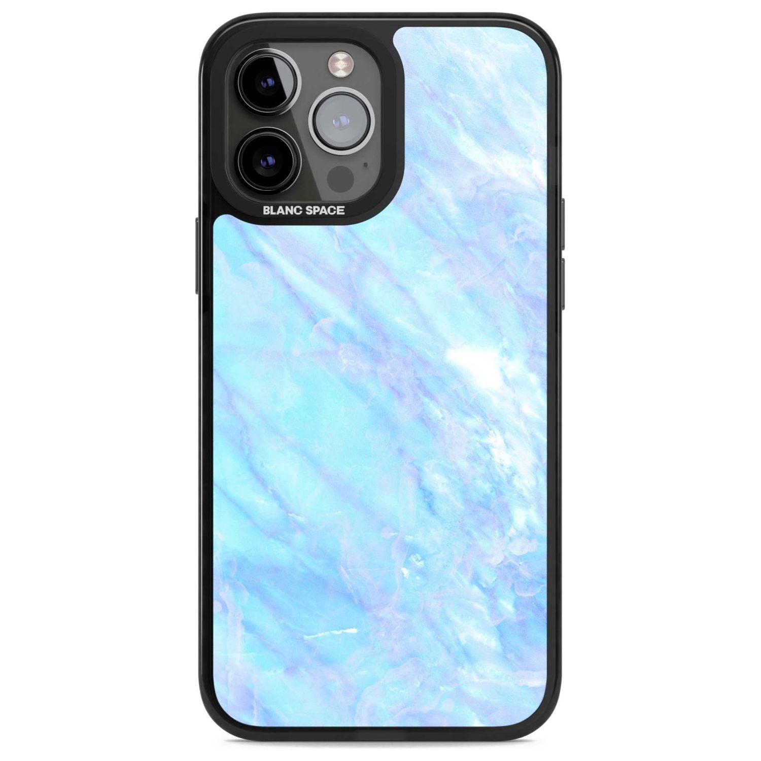 Iridescent Crystal Marble Phone Case iPhone 13 Pro Max / Magsafe Black Impact Case Blanc Space