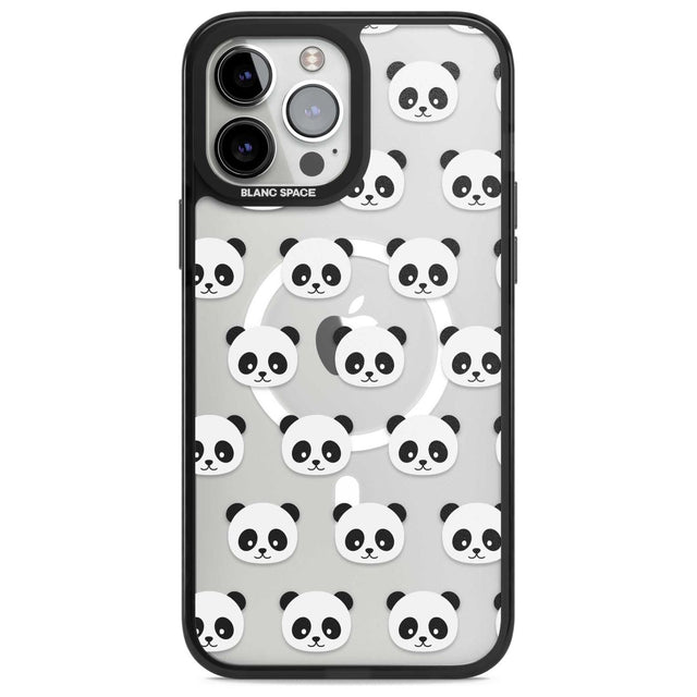 Panda Face Pattern Phone Case iPhone 13 Pro Max / Magsafe Black Impact Case Blanc Space
