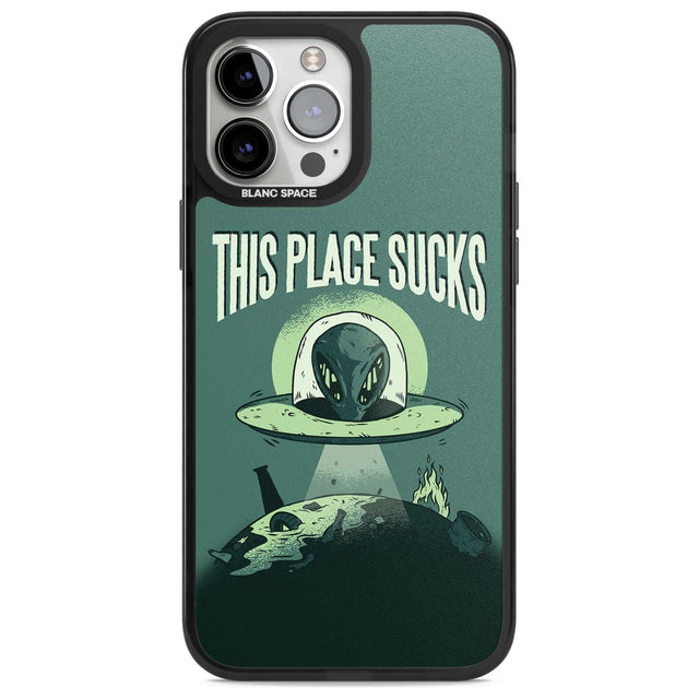 EARTH SUCKS Phone Case iPhone 13 Pro Max / Magsafe Black Impact Case Blanc Space