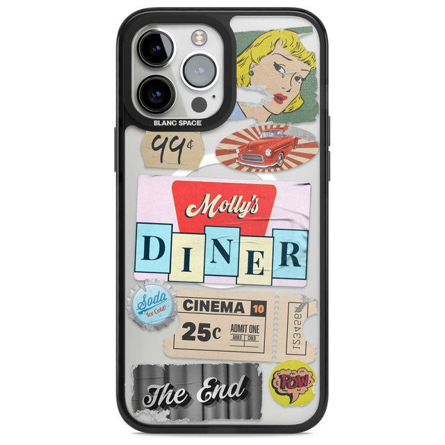 Nifty Fifties Swing Phone Case iPhone 13 Pro Max / Magsafe Black Impact Case Blanc Space