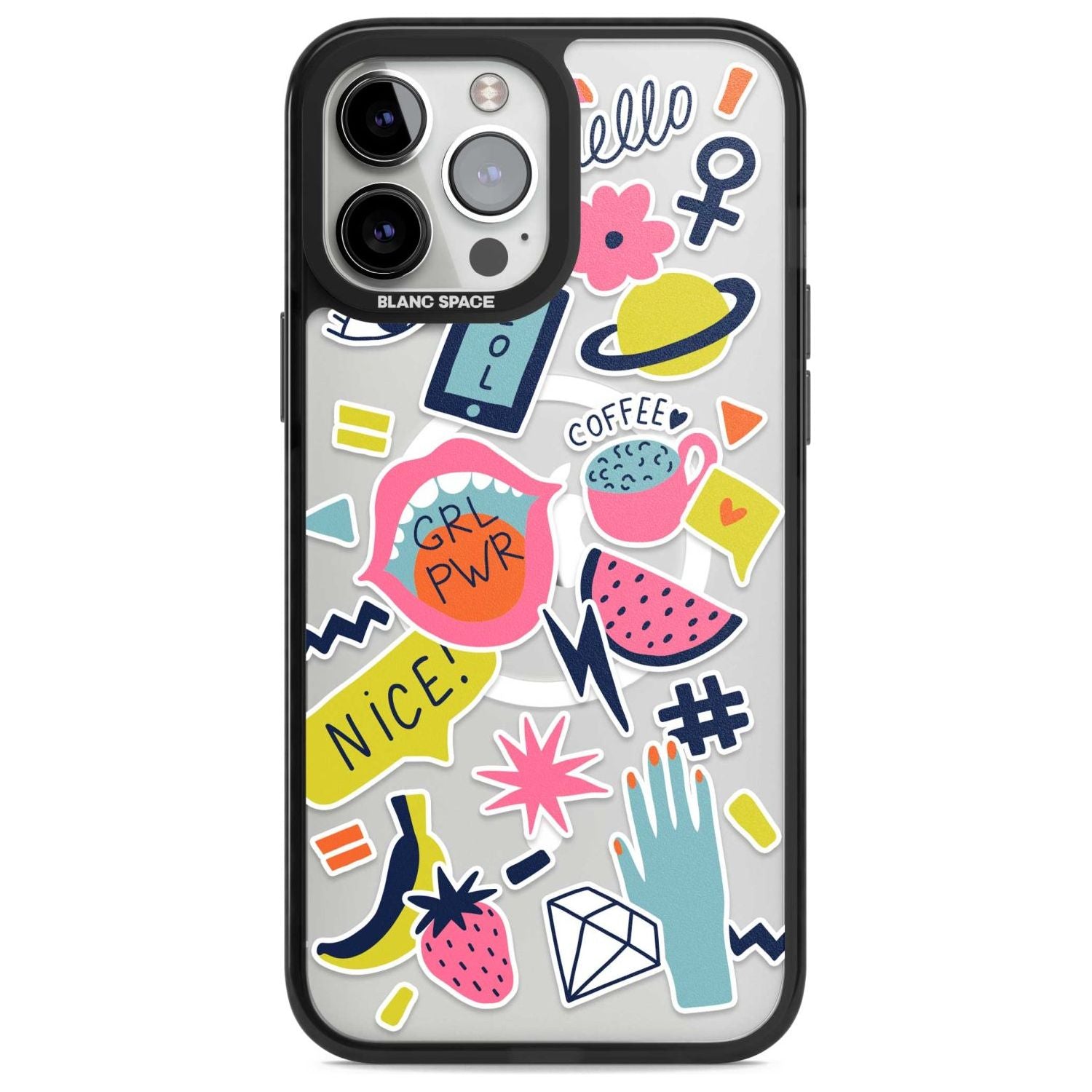 GRL PWR Phone Case iPhone 13 Pro Max / Magsafe Black Impact Case Blanc Space