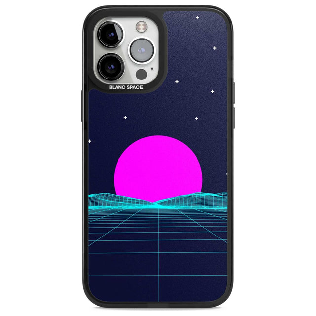Miami Sunset Vaporwave Phone Case iPhone 13 Pro Max / Magsafe Black Impact Case Blanc Space