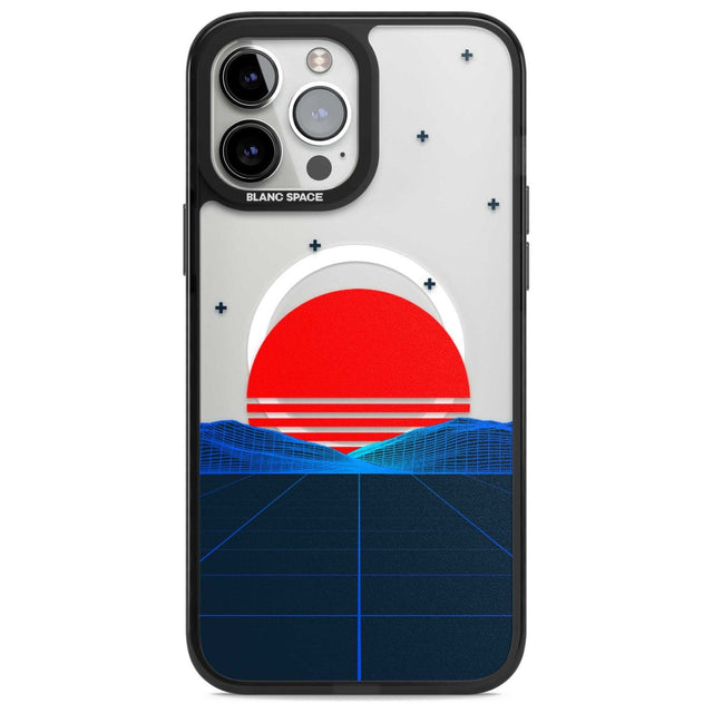 Japanese Sunset Vaporwave Phone Case iPhone 13 Pro Max / Magsafe Black Impact Case Blanc Space