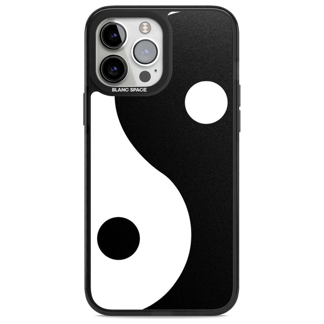 Large Yin Yang Phone Case iPhone 13 Pro Max / Magsafe Black Impact Case Blanc Space