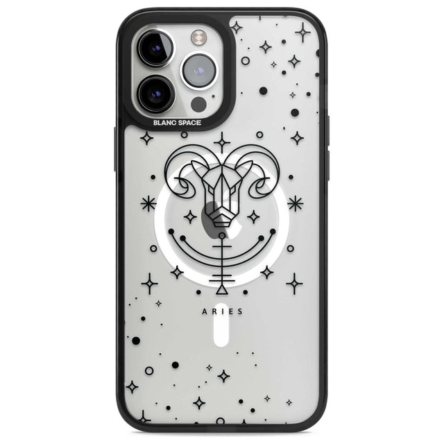 Aries Emblem - Transparent Design Phone Case iPhone 13 Pro Max / Magsafe Black Impact Case Blanc Space