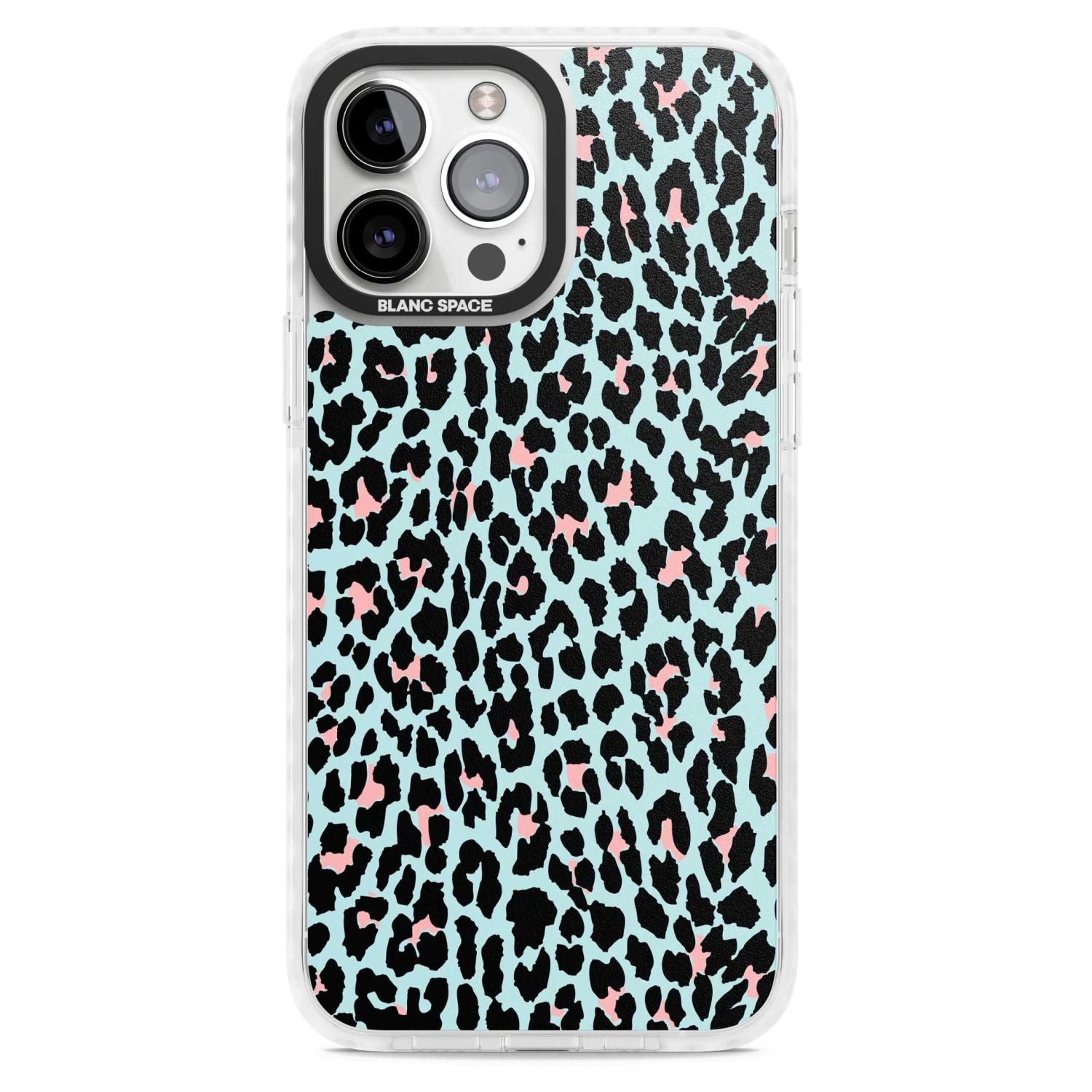 Pastel Blue & Pink Leopard Print