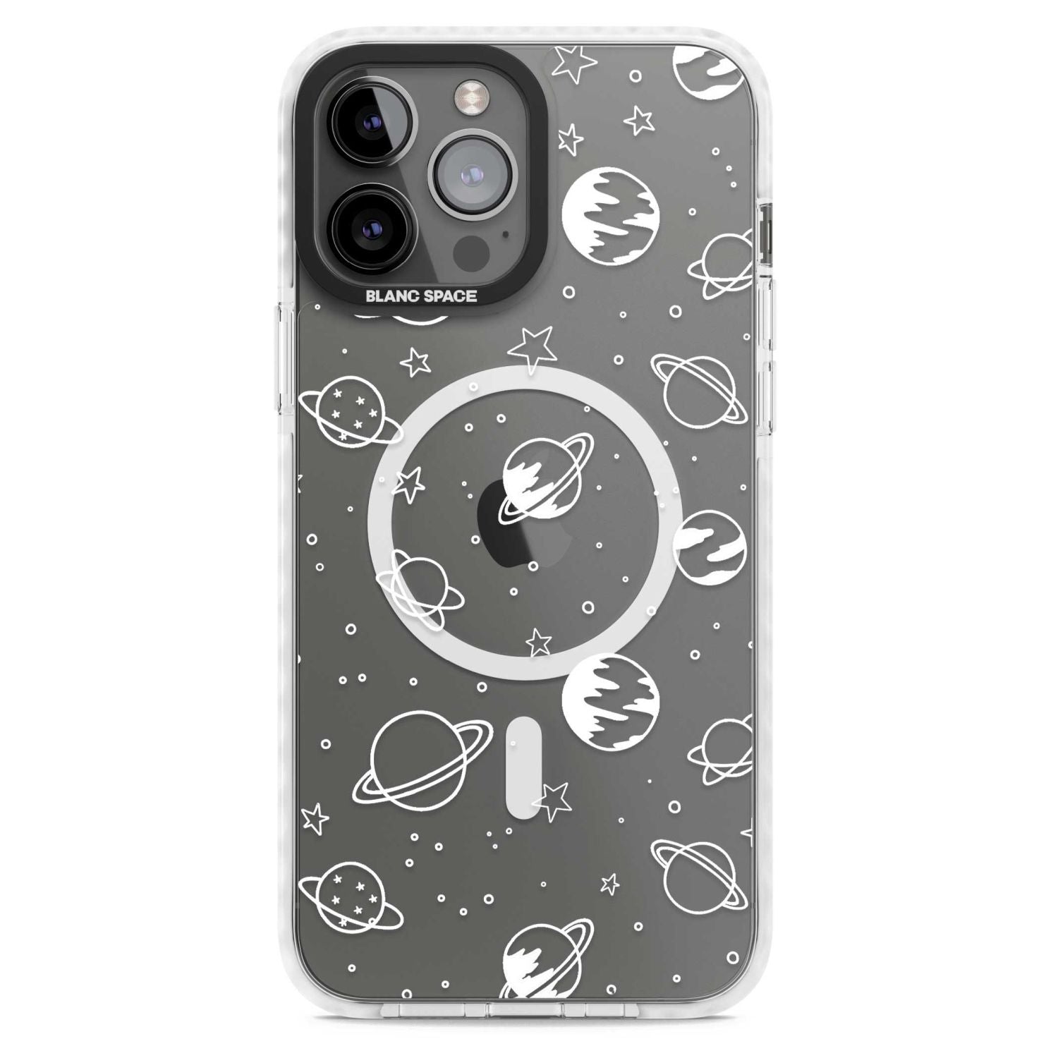 Cosmic Outer Space Design White on Clear