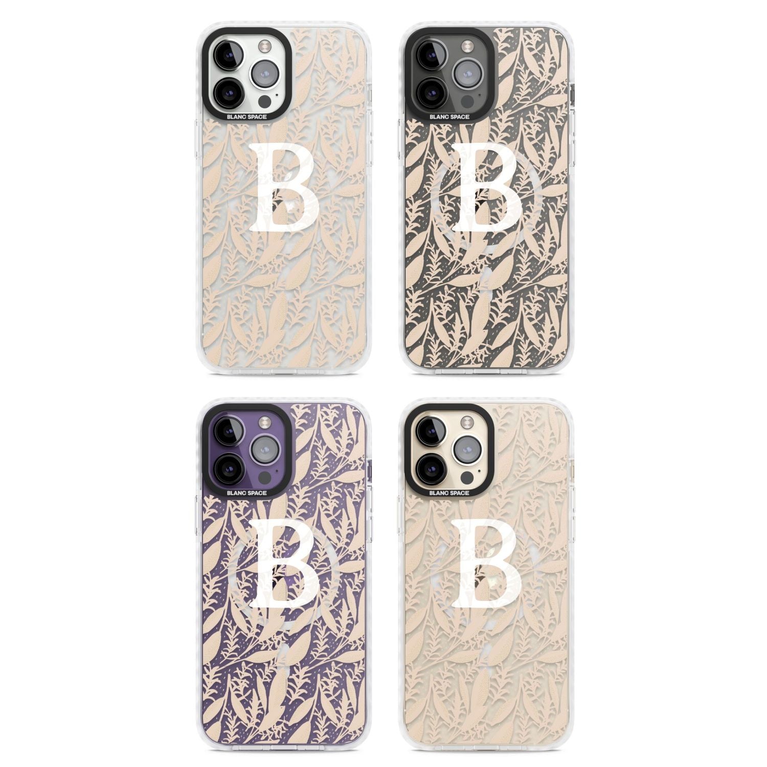 Personalised Subtle Monogram Abstract Floral