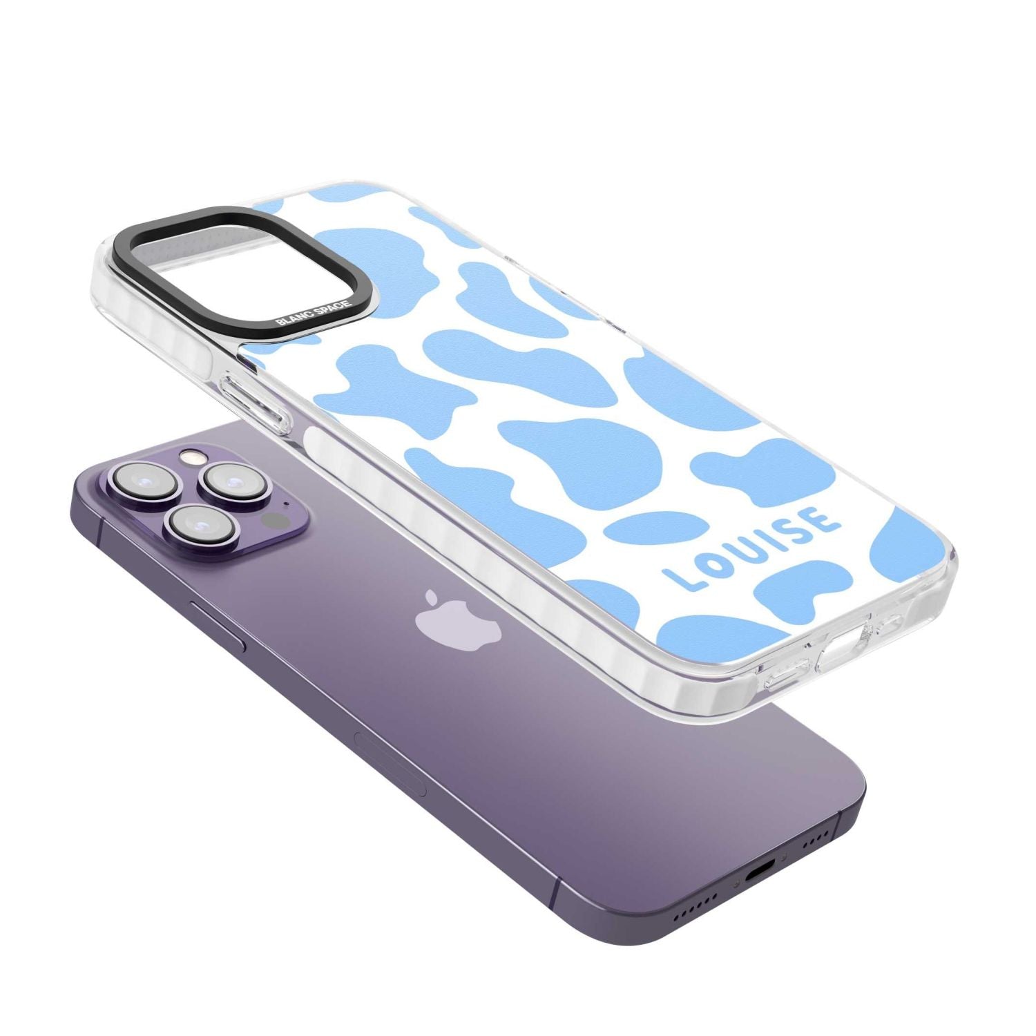 Personalised Blue And White Cow Print