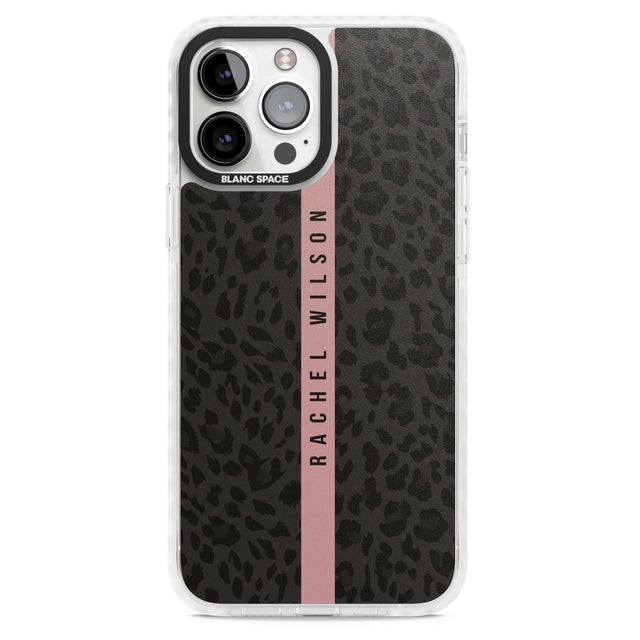 Personalised Pink Stripe Leopard Pattern