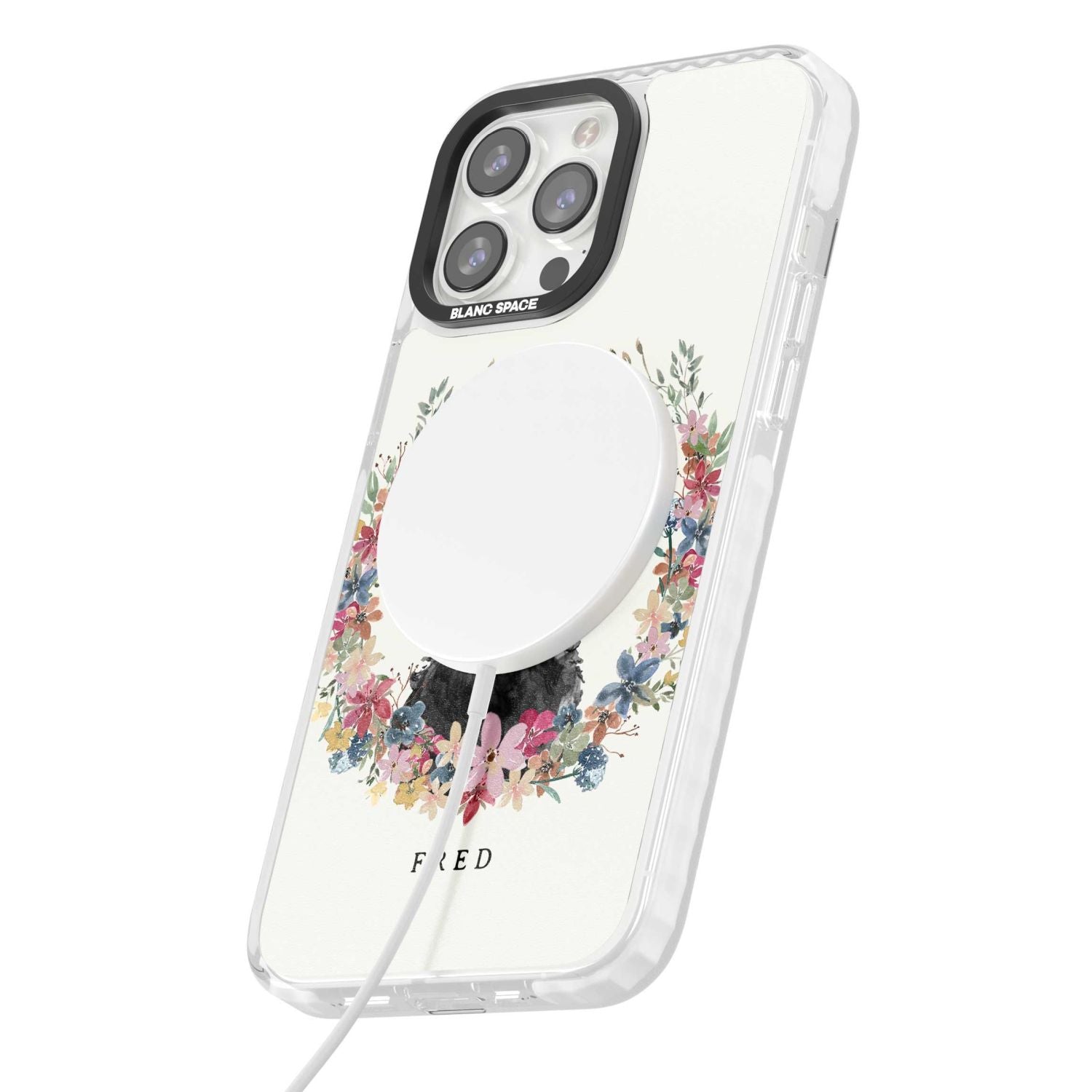 Personalised Black Cockapoo Floral Portrait