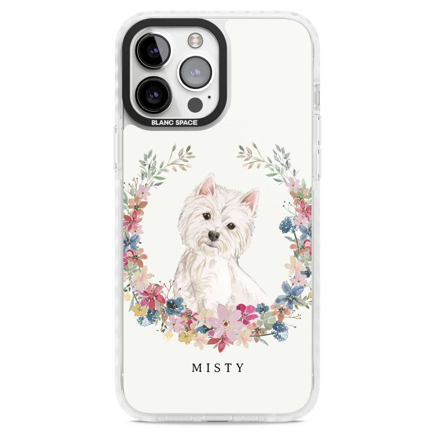 Personalised Westie Floral Portrait