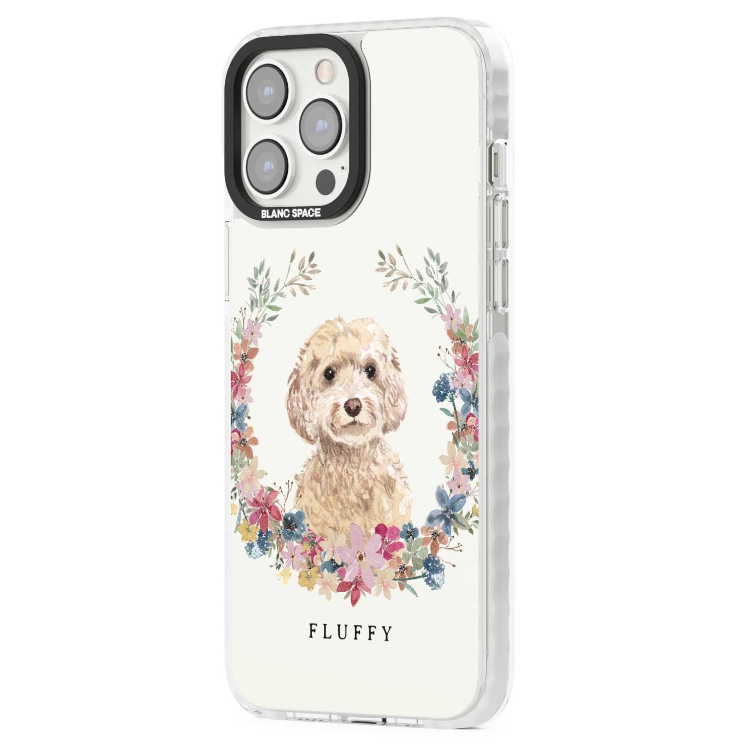 Personalised Champagne Cockapoo Floral Portrait