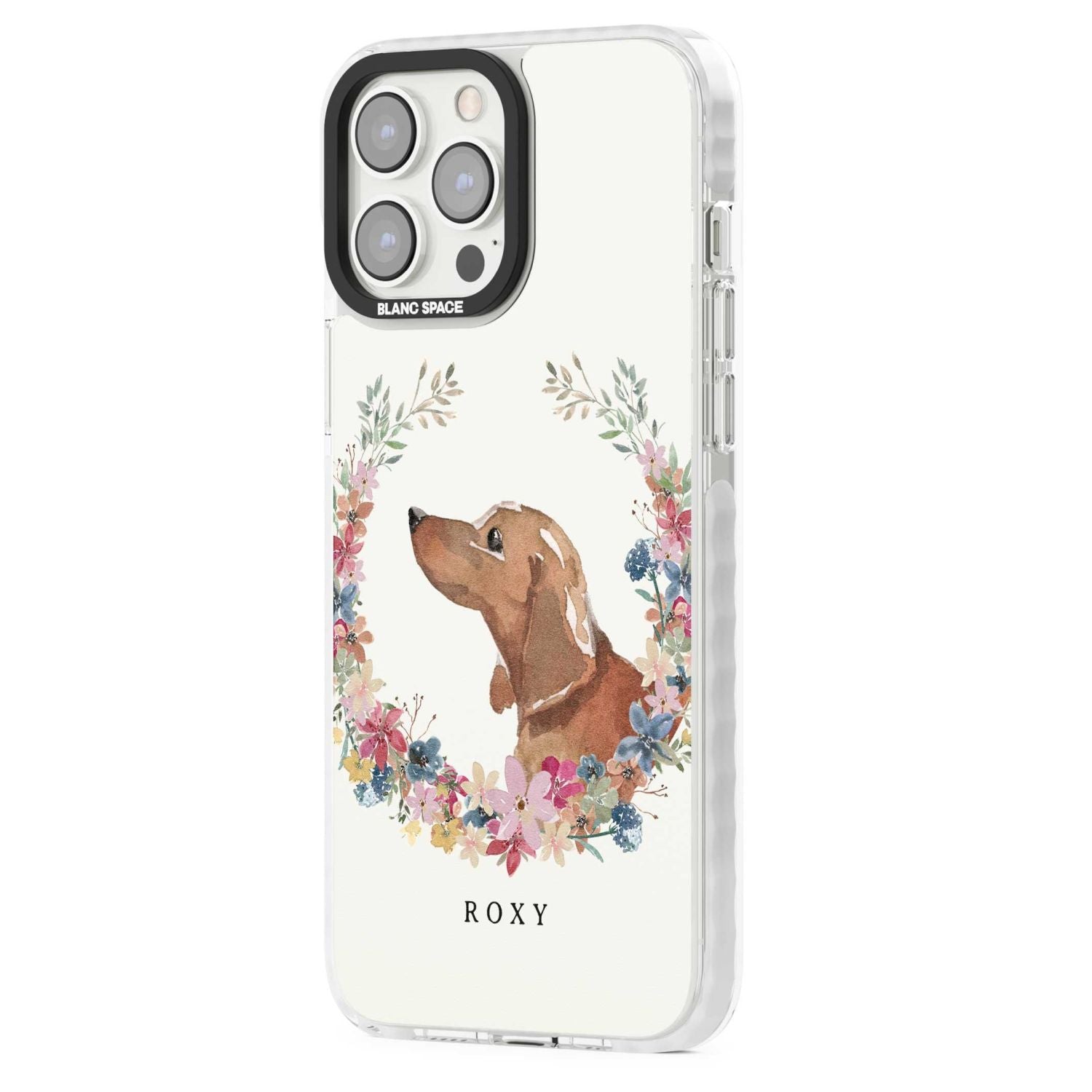 Personalised Tan Dachshund Floral Portrait