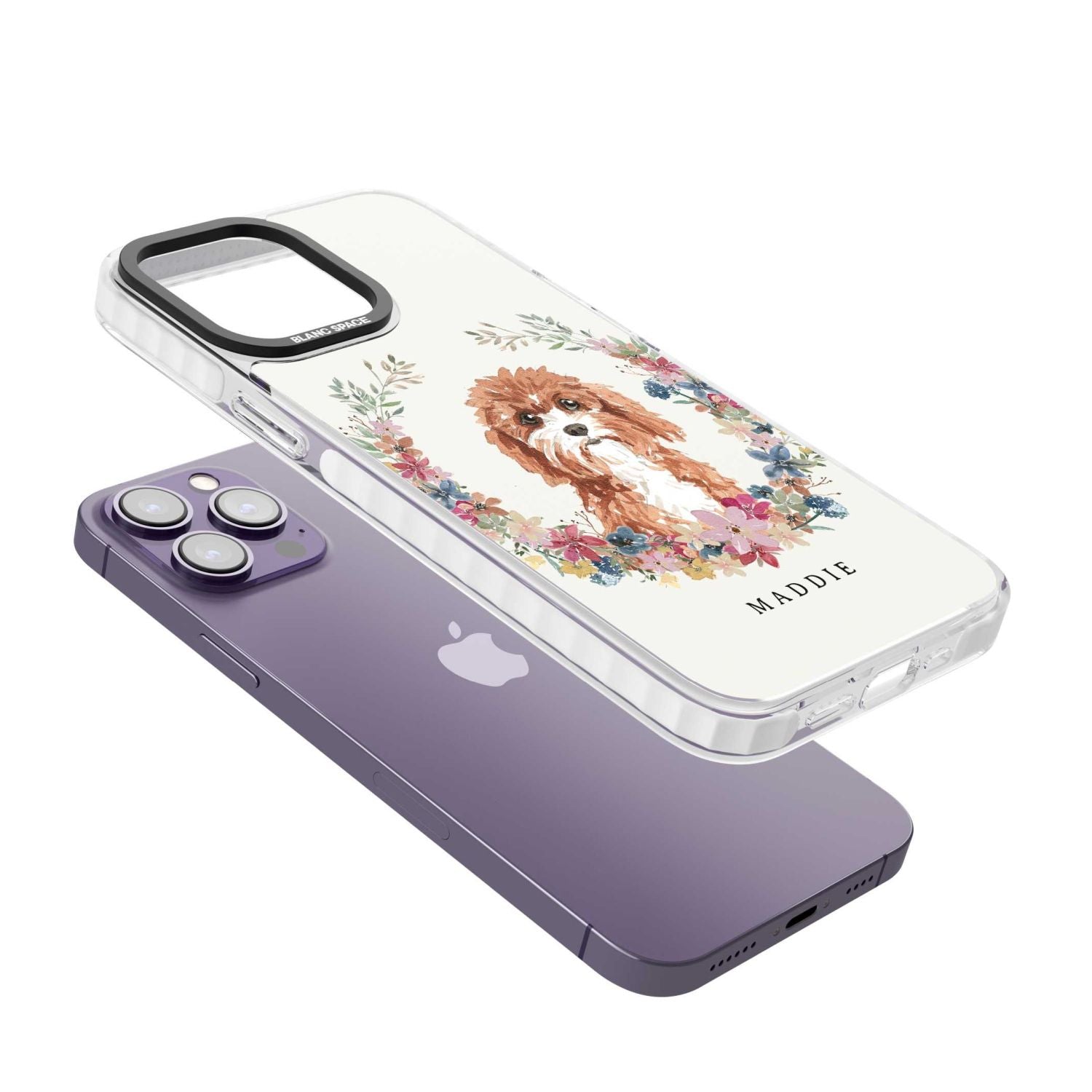 Personalised Cavapoo Floral Portrait