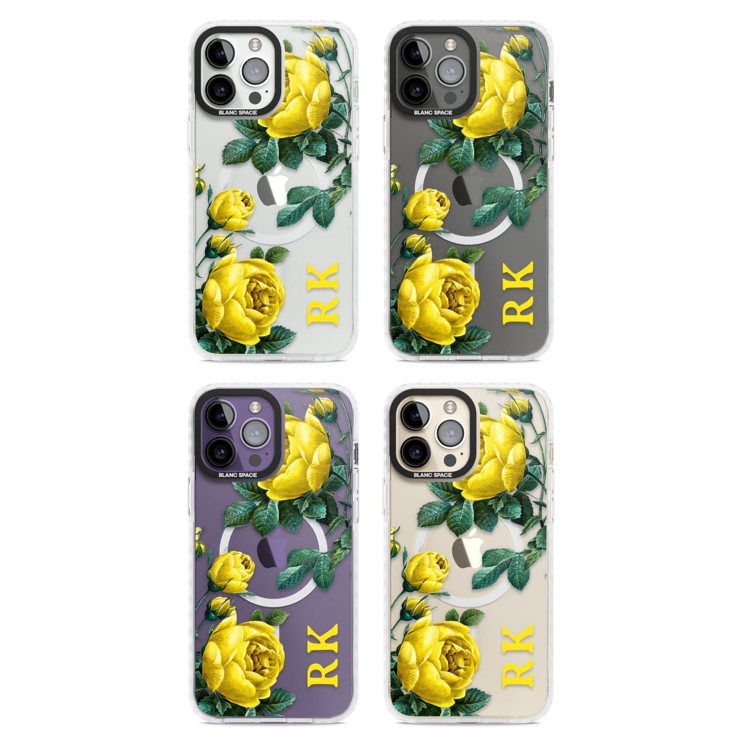 Personalised Vintage Floral Yellow Roses