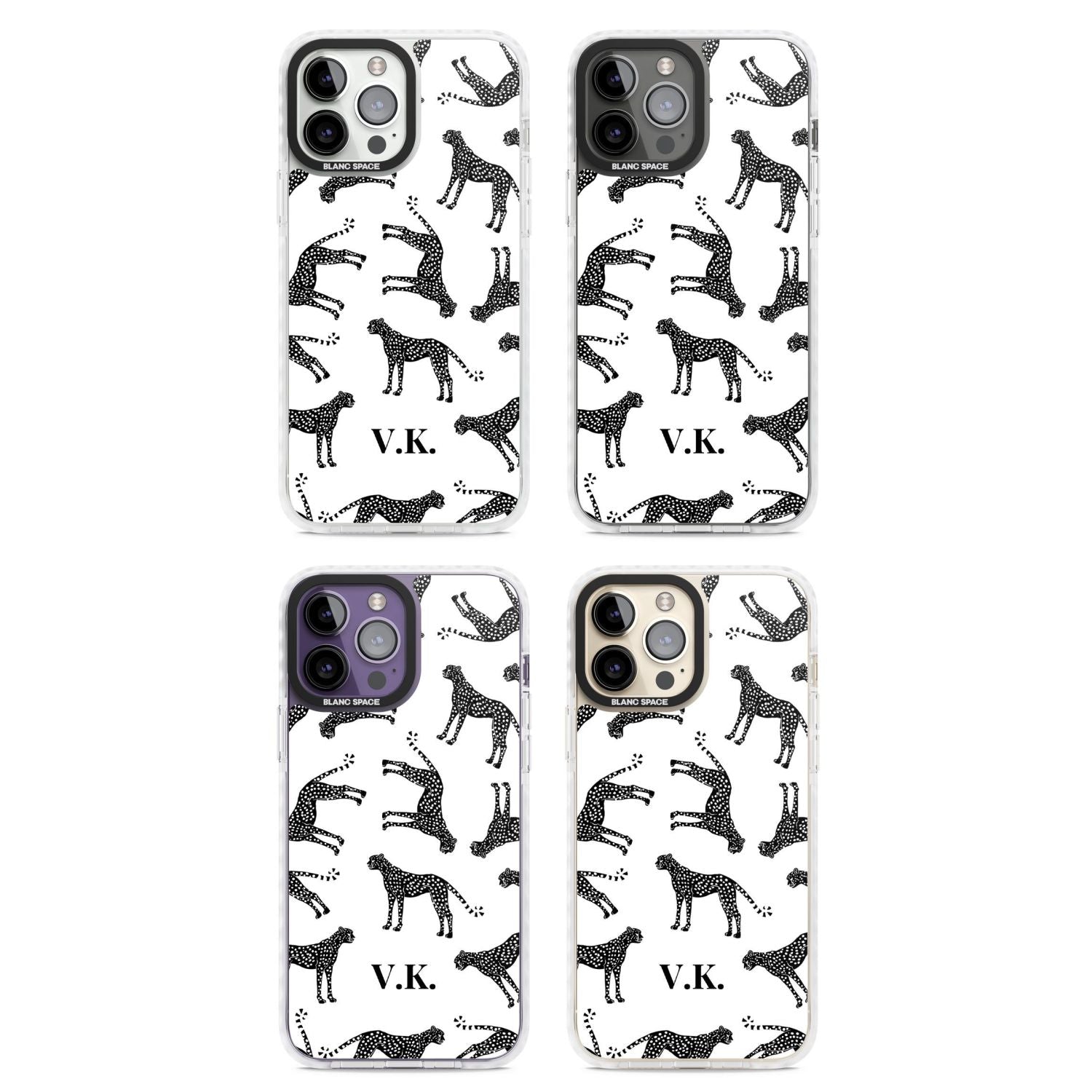Personalised Black & White Cheetah Pattern