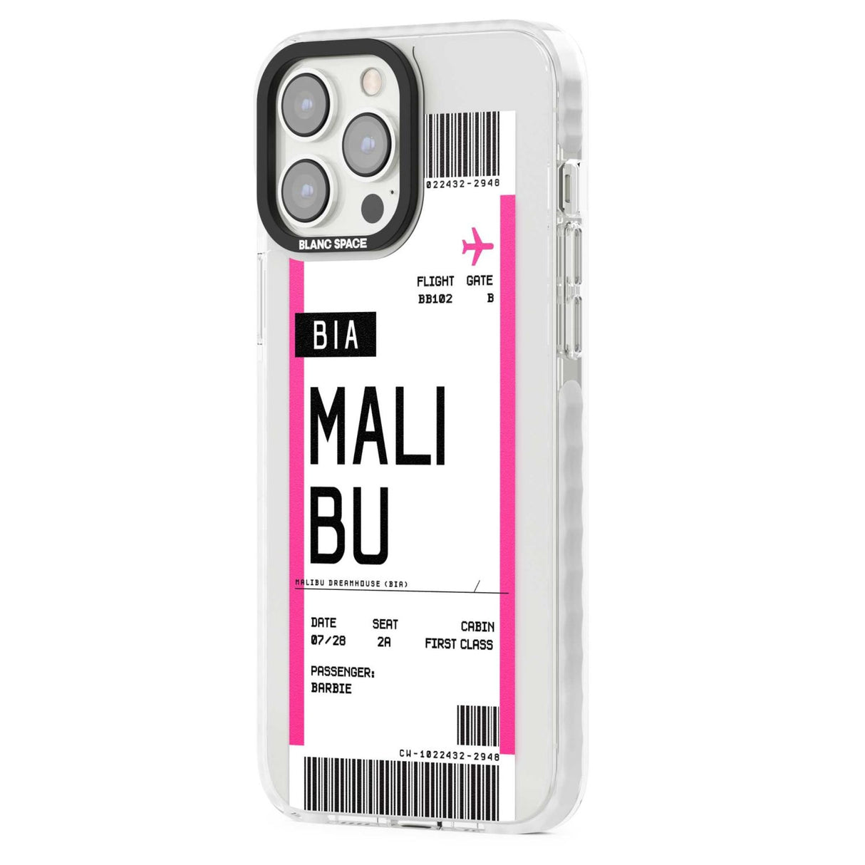 Personalised Pink Malibu Boarding Pass