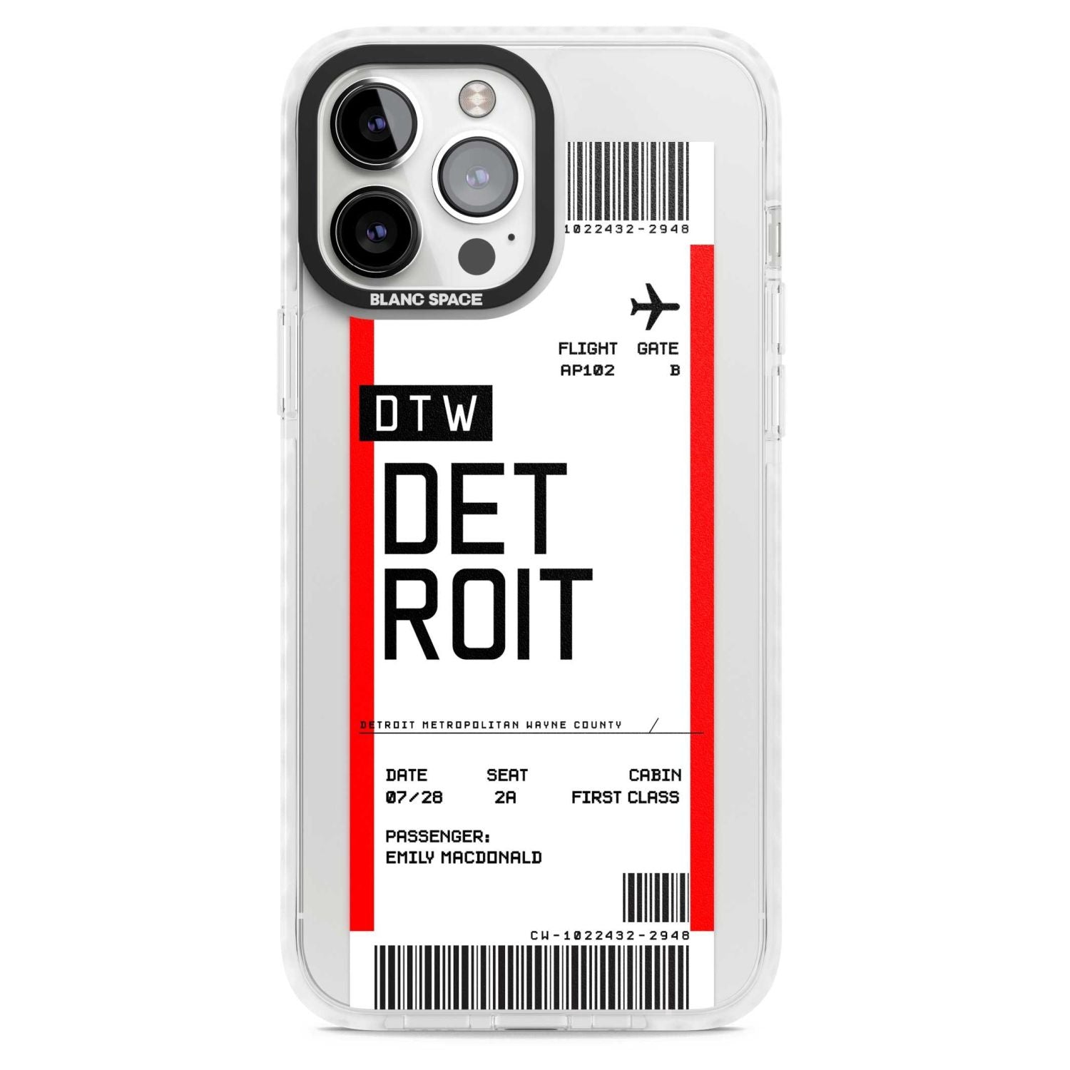 Personalised Detroit Boarding Pass
