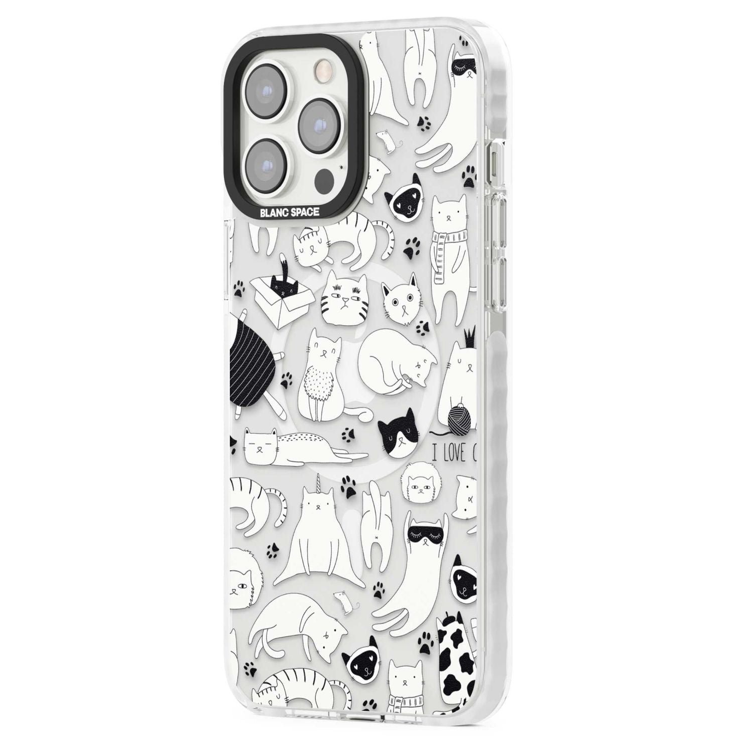 Cartoon Cat Collage Black & White