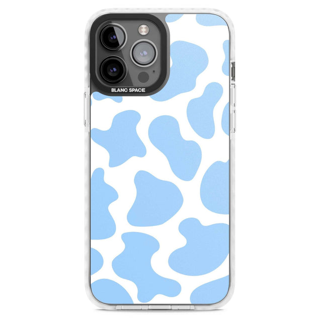 Blue and White Cow Print