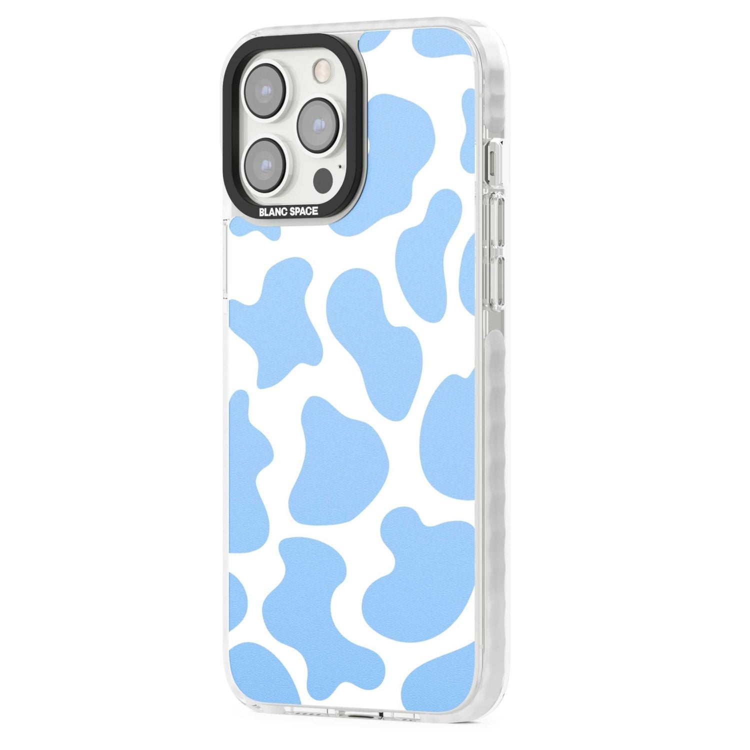 Blue And White Cow Print