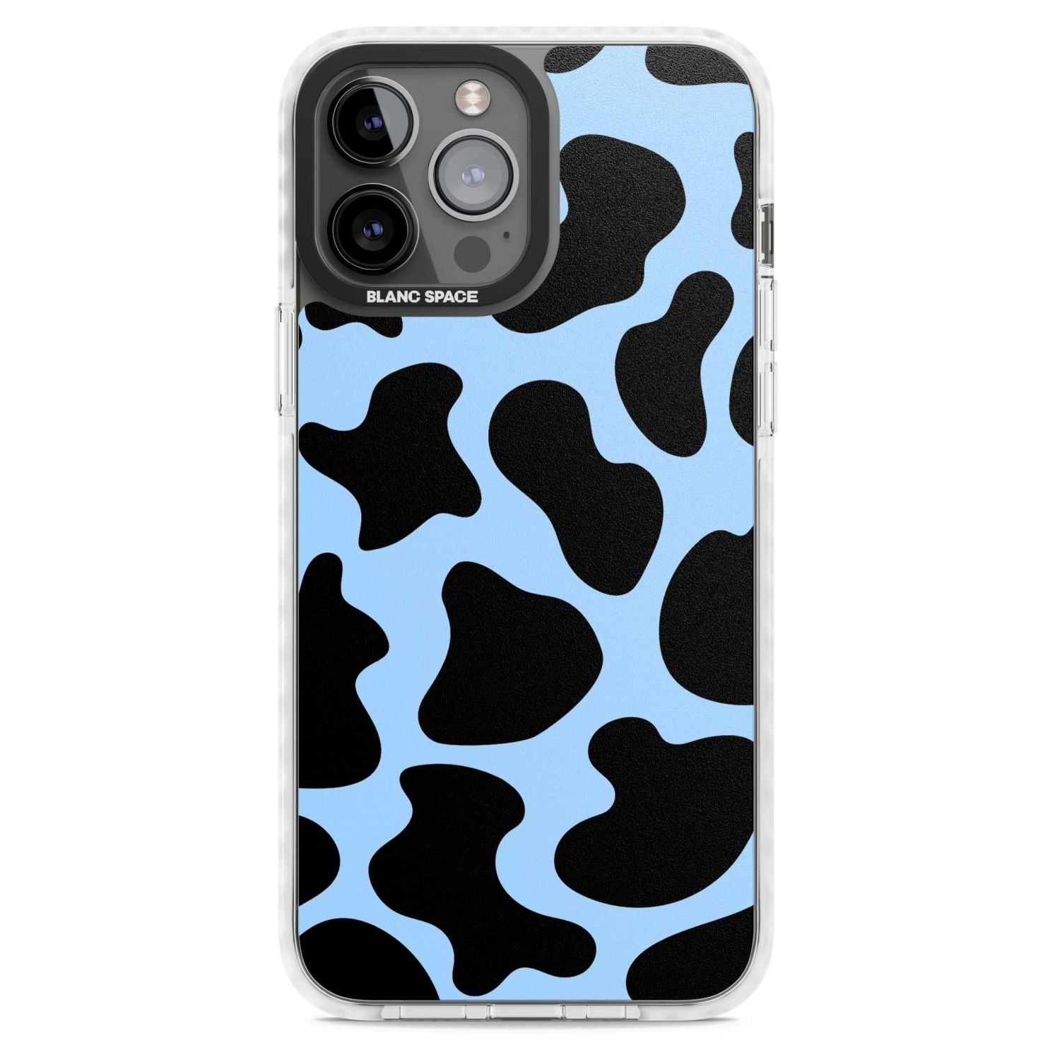 Blue And Black Cow Print