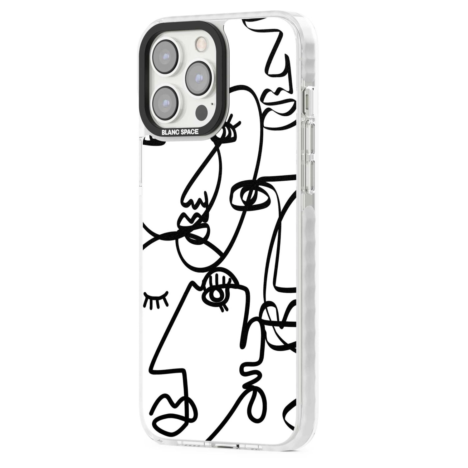 Abstract Continuous Line Faces Black on White