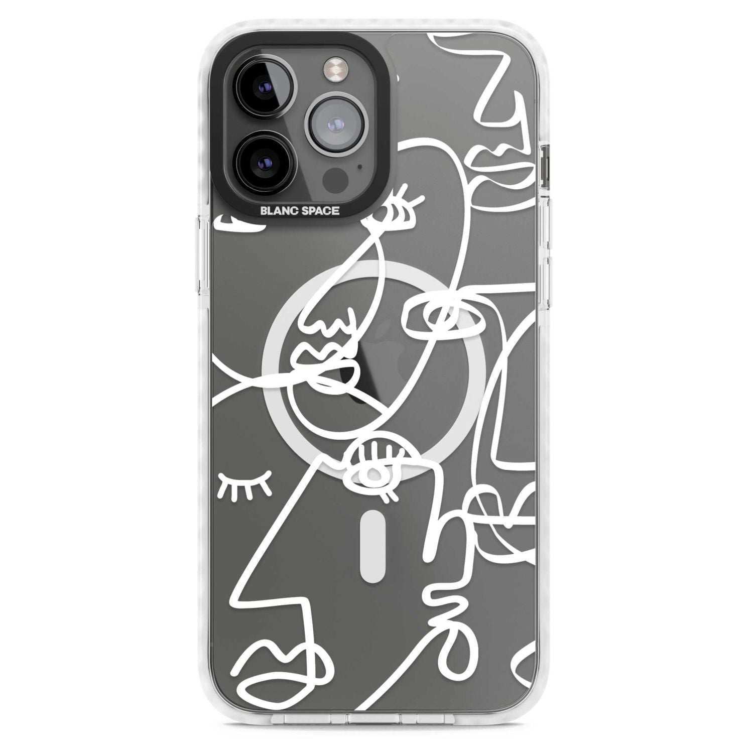 Abstract Line Art White Clear