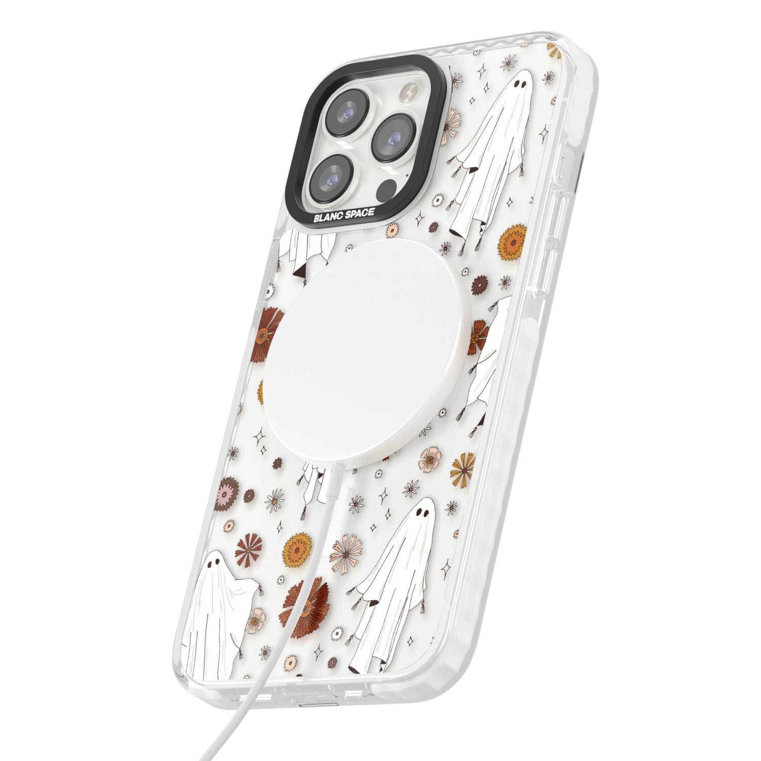 Halloween Ghosts And Flowers