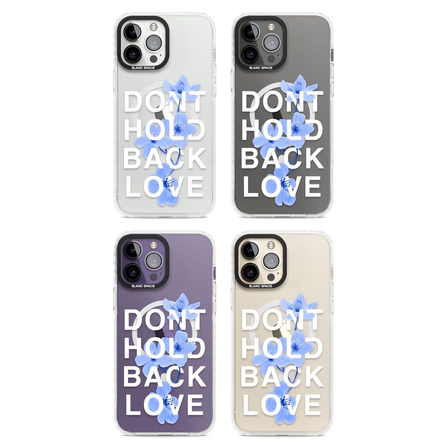 Don'T Hold Back Love Blue & White