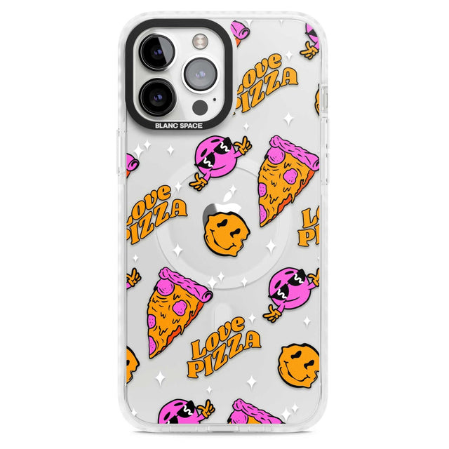 Psychedelic Love Pizza Pattern (Clear)