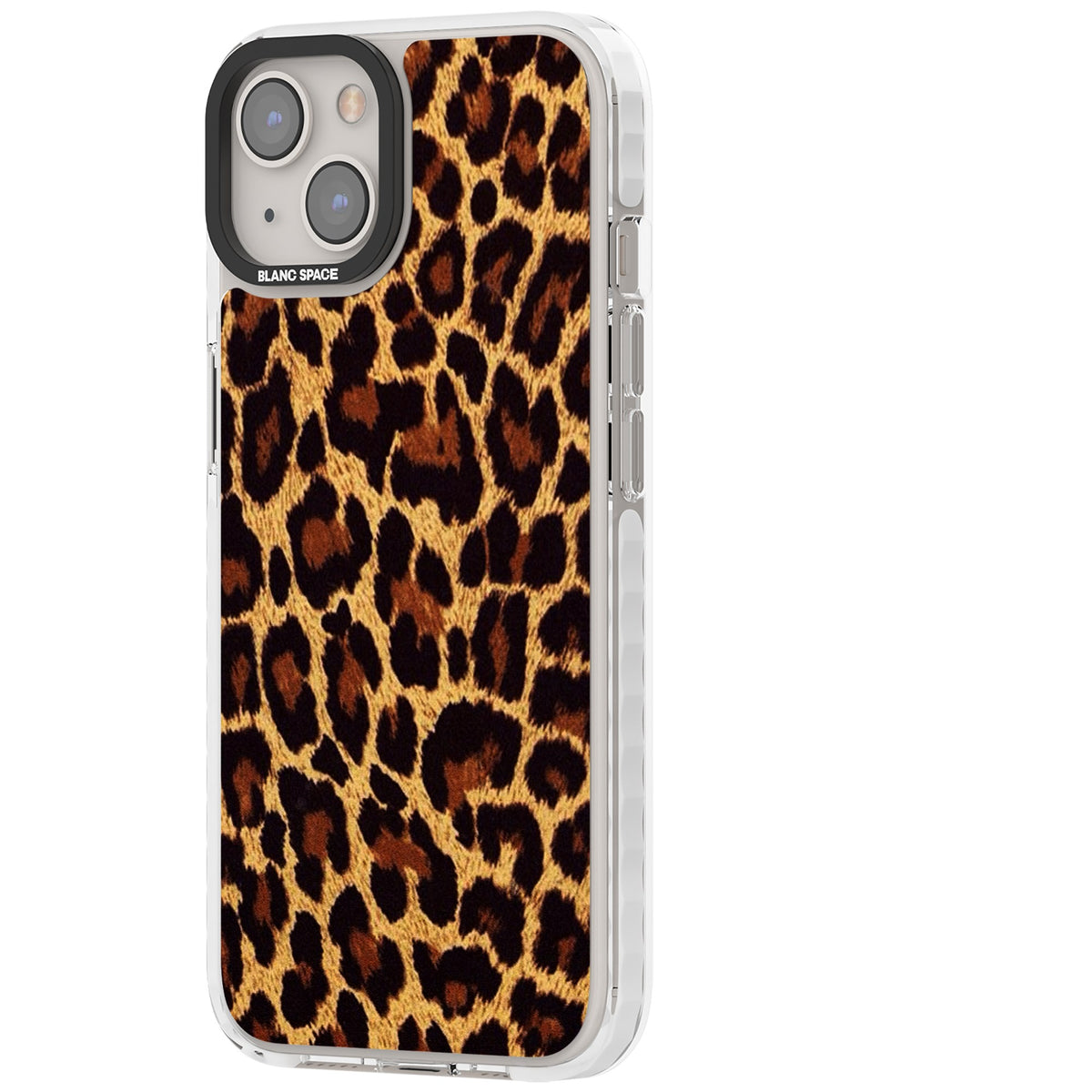 Classic Leopard iPhone 12 / 12 Pro / iPhone 13 / iPhone 14 / iPhone 14 Plus / iPhone 15 / iPhone 15 Plus Impact Clear Phone Case side