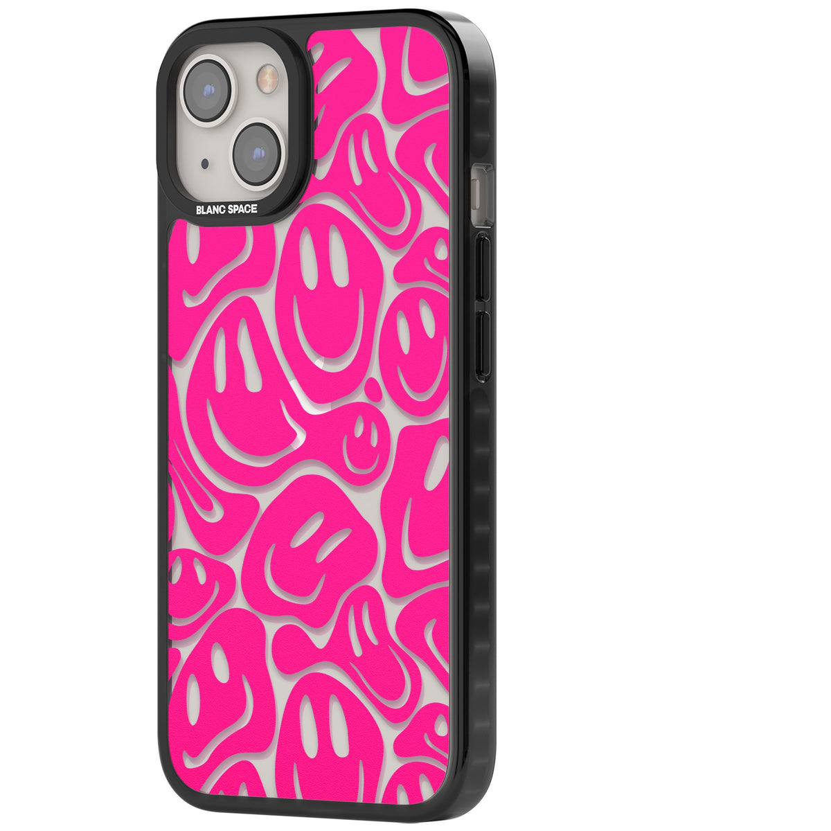 Pink Acid Faces iPhone 12 / 12 Pro / iPhone 13 / iPhone 14 / iPhone 14 Plus / iPhone 15 / iPhone 15 Plus Impact Black Phone Case side