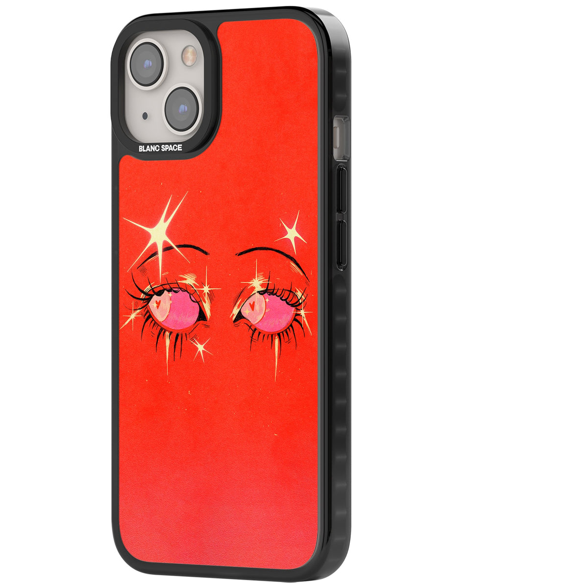 Pink Ethereal Eyes iPhone 12 / 12 Pro / iPhone 13 / iPhone 14 / iPhone 14 Plus / iPhone 15 / iPhone 15 Plus Impact Black Phone Case side