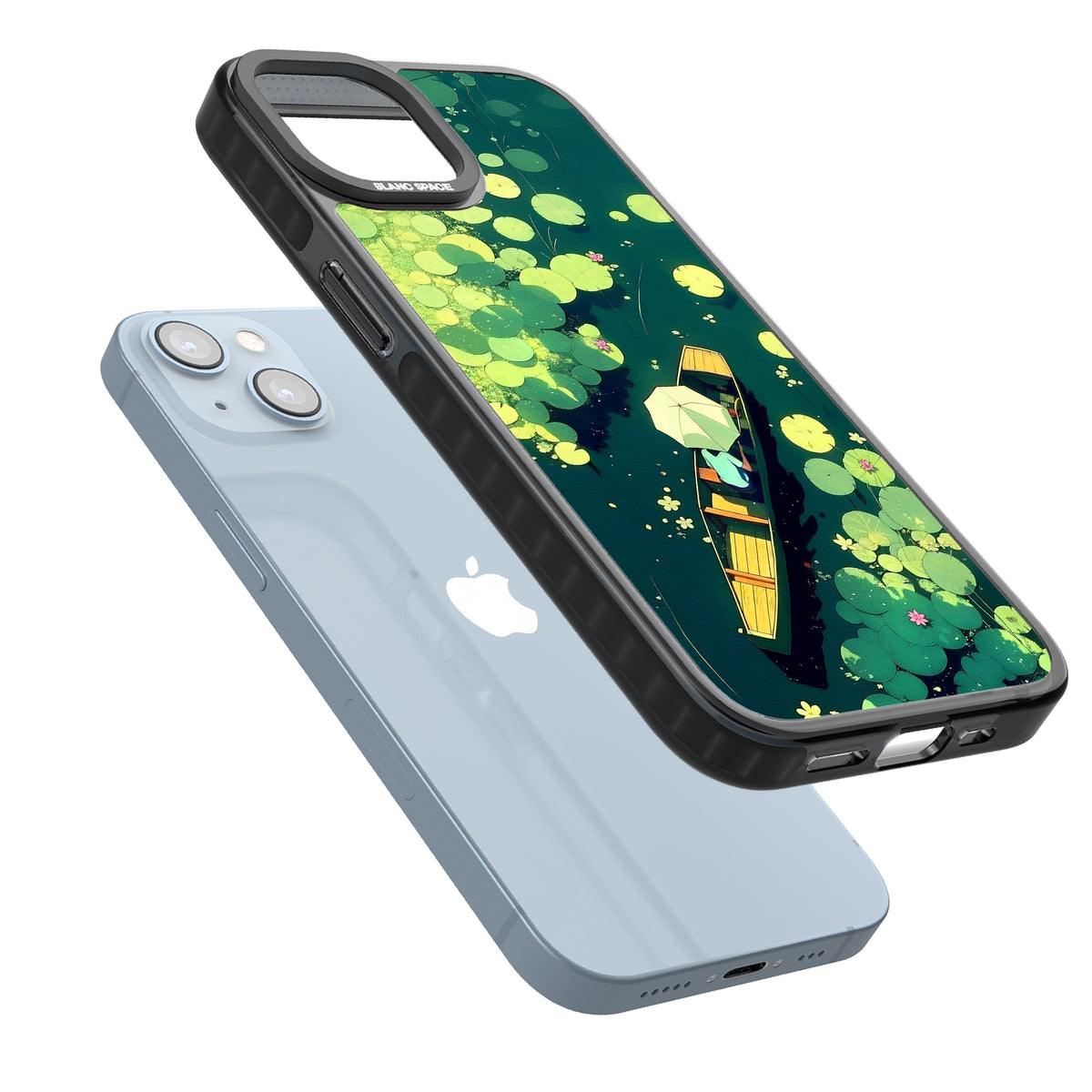 Jade Waters iPhone 12 / 12 Pro / iPhone 13 / iPhone 14 / iPhone 14 Plus / iPhone 15 / iPhone 15 Plus Impact Black Phone Case angled