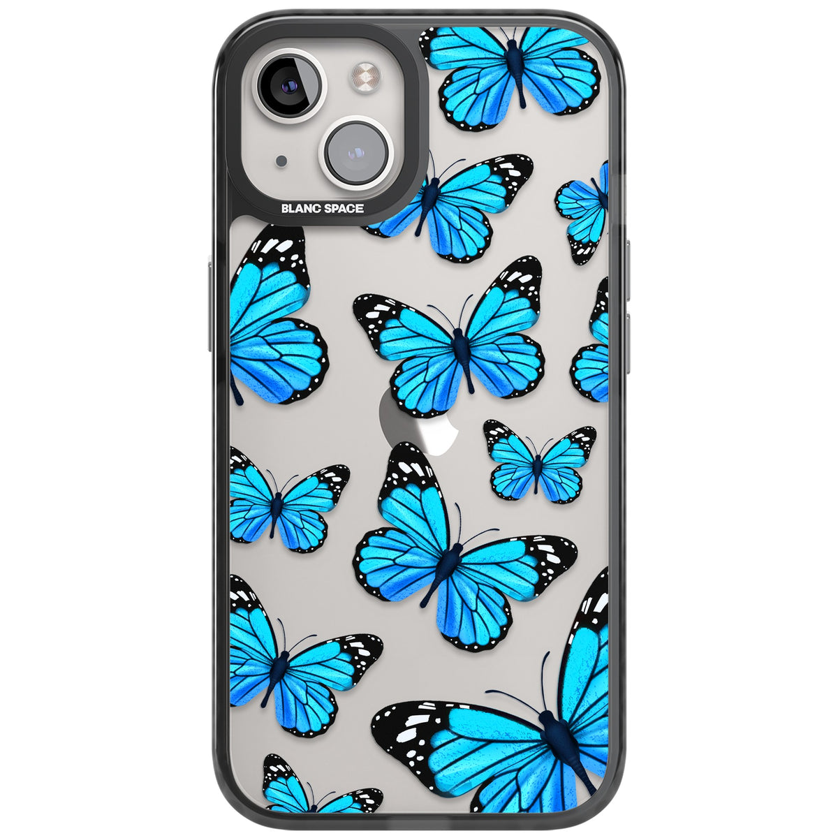 Azure Butterflies iPhone 12 / 12 Pro / iPhone 13 / iPhone 14 / iPhone 14 Plus / iPhone 15 / iPhone 15 Plus Impact Black Phone Case front