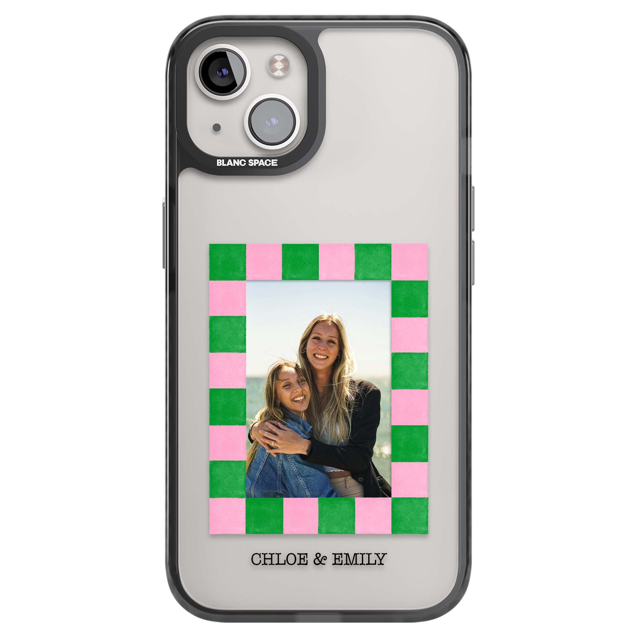 Riviera Check Photo cute iPhone case | Black Impact case for iPhone 13, iPhone 14, iPhone 15