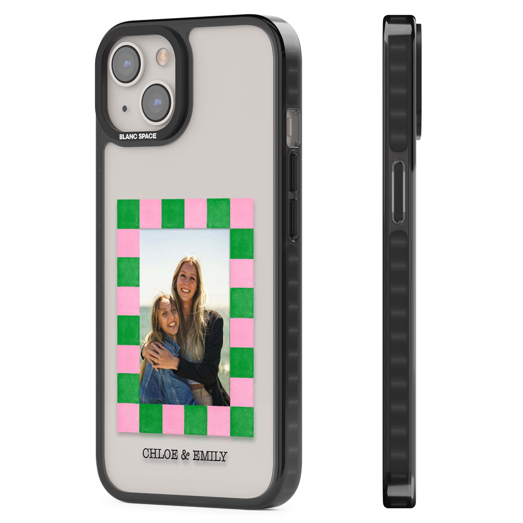Riviera Check Photo cute iPhone case | Black Impact case for iPhone 13, iPhone 14, iPhone 15