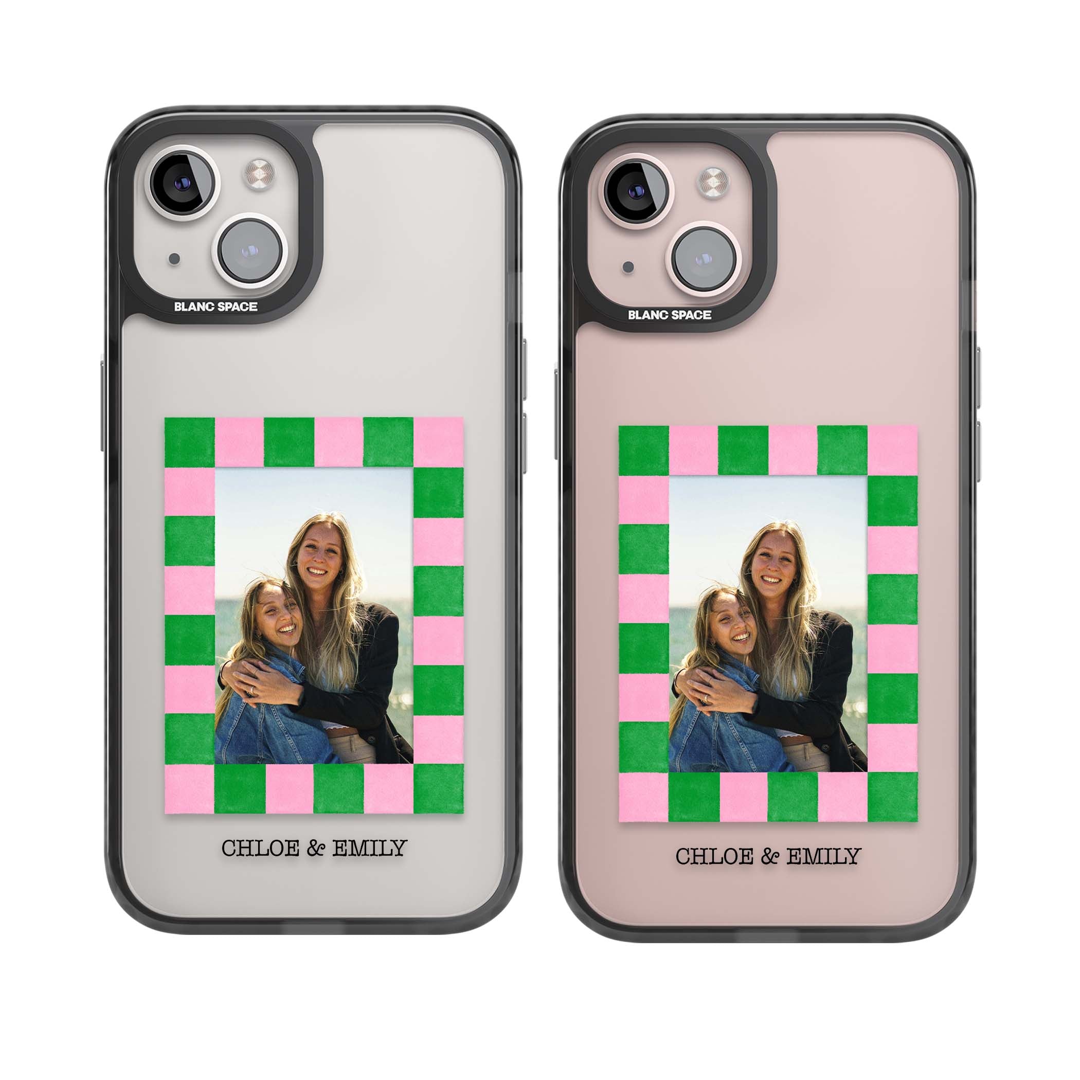 Riviera Check Photo cute iPhone case | Black Impact case for iPhone 13, iPhone 14, iPhone 15