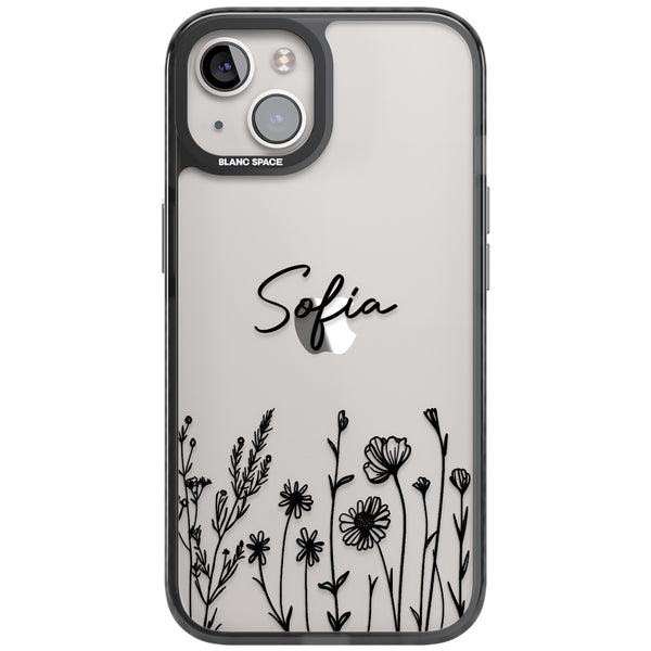 Personalised Black Wildflowers